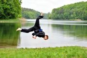 Michael mit Akrobatik