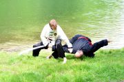 Meister Stefan und Andreas bei einer Partnerübung mit Säbel