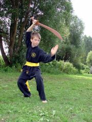 Max beim Säbeltraining